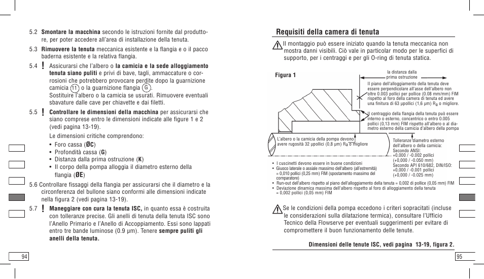 Requisiti della camera di tenuta | Flowserve ISC User Manual | Page 48 / 69