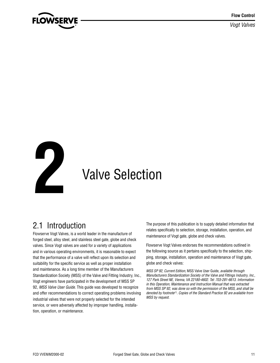 Valve selection | Flowserve Vogt Forged Steel Gate User Manual | Page 11 / 52