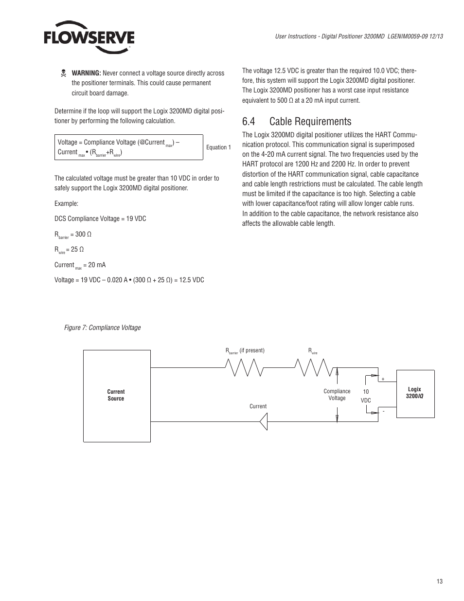 4 cable requirements | Flowserve 3200MD User Manual | Page 13 / 40