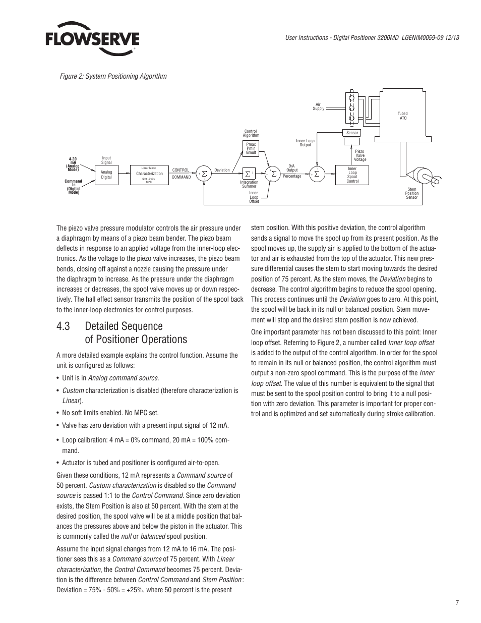 3 detailed sequence of positioner operations | Flowserve 3200MD User Manual | Page 7 / 40