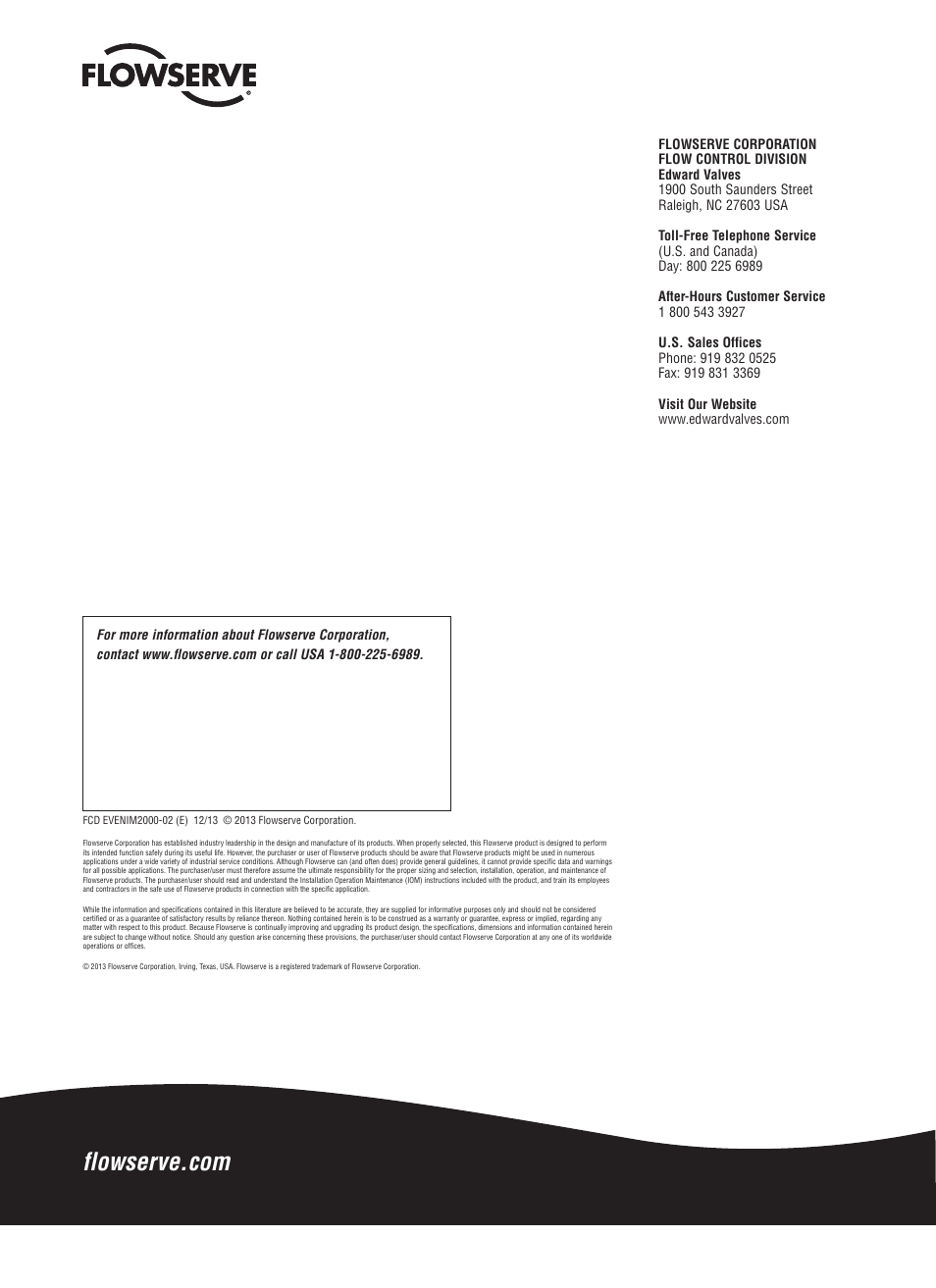 Flowserve V-370 R3 Edward Valves User Manual | Page 24 / 24