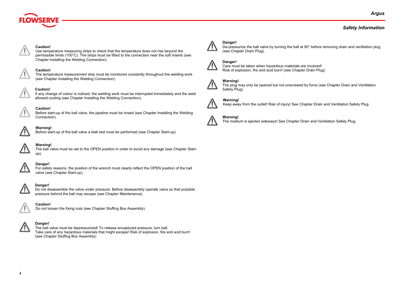 Flowserve Argus Ball Valves User Manual | Page 4 / 23