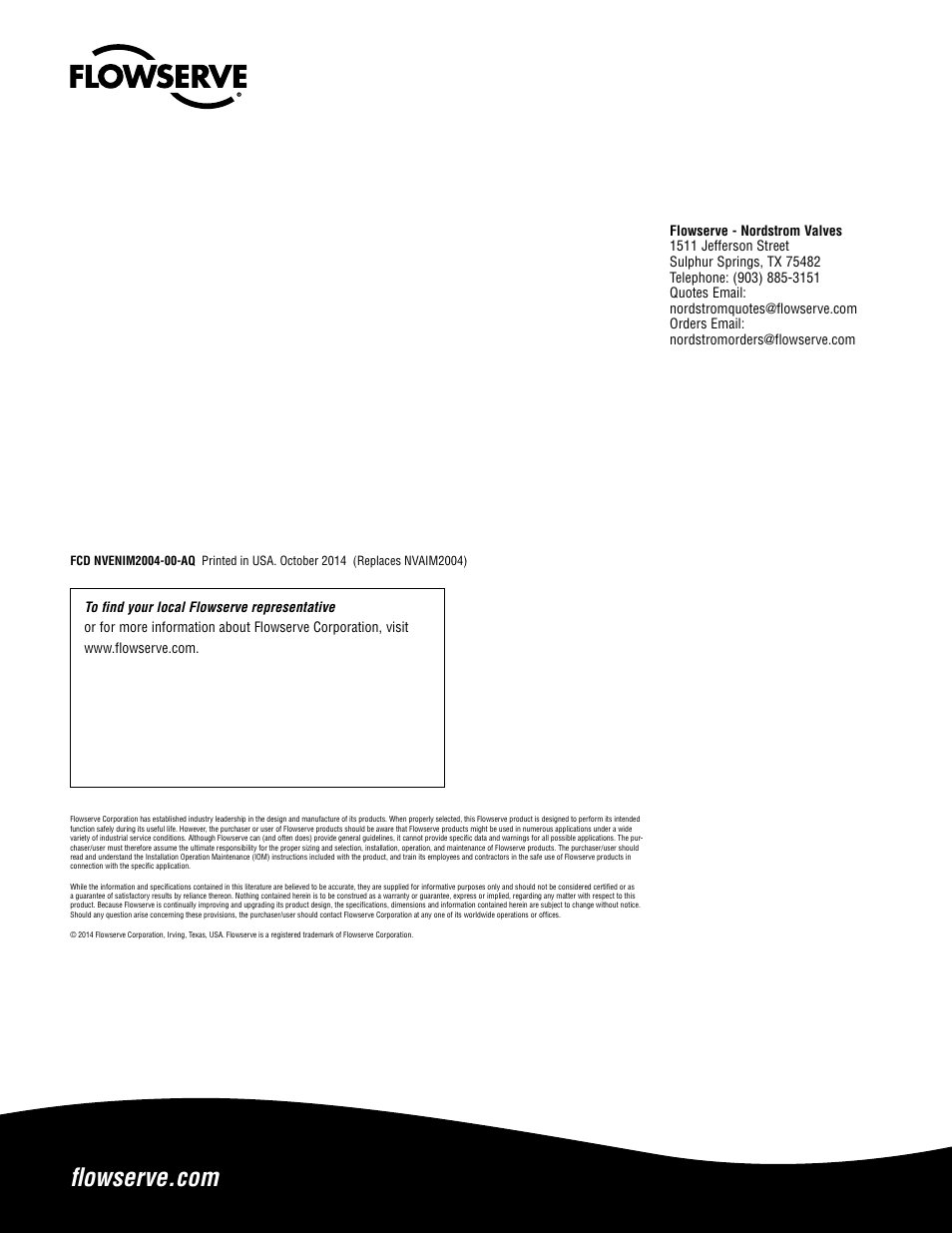 Flowserve Nordstrom Hypregun-Plus 5G Pneumatic Valve Sealant Injector User Manual | Page 20 / 20