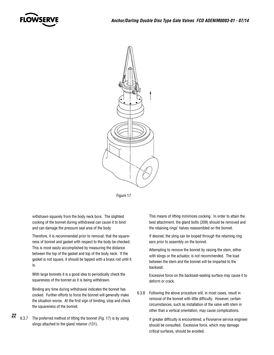 Flowserve Double-Disc Gate Valve Sizes 2.5 User Manual | Page 22 / 28