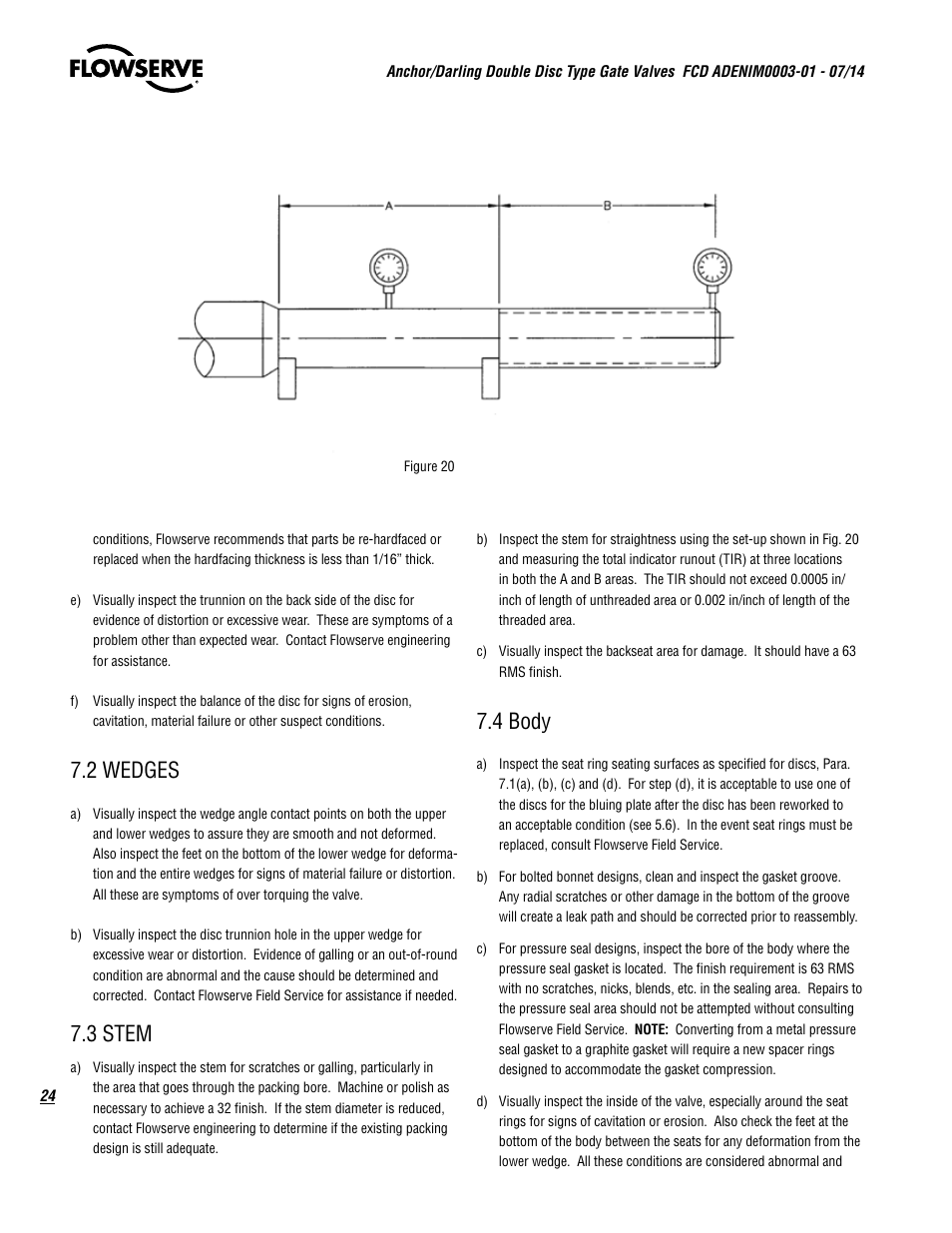 2 wedges, 3 stem, 4 body | Flowserve Double-Disc Gate Valve Sizes 2.5 User Manual | Page 24 / 28