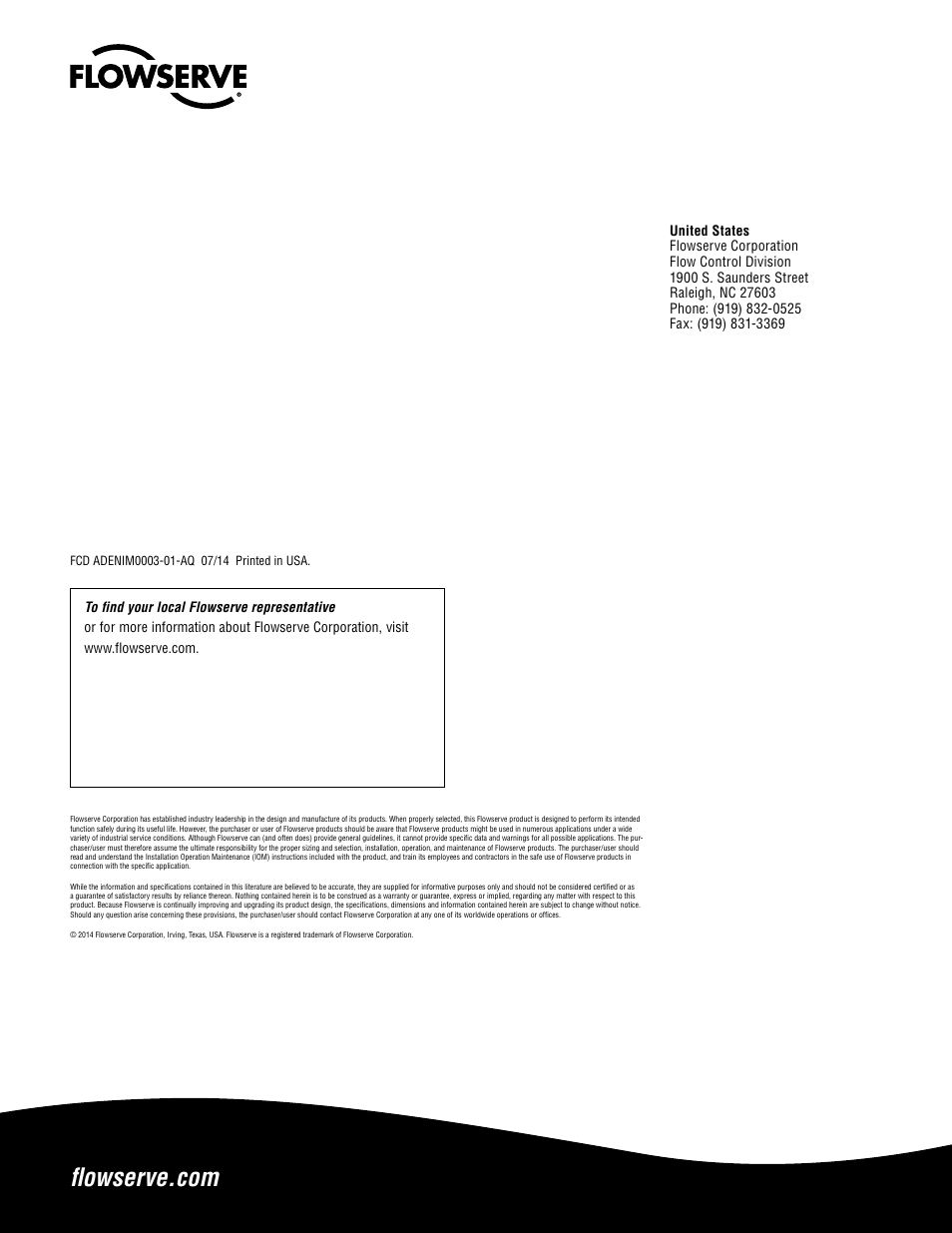 Flowserve Double-Disc Gate Valve Sizes 2.5 User Manual | Page 28 / 28