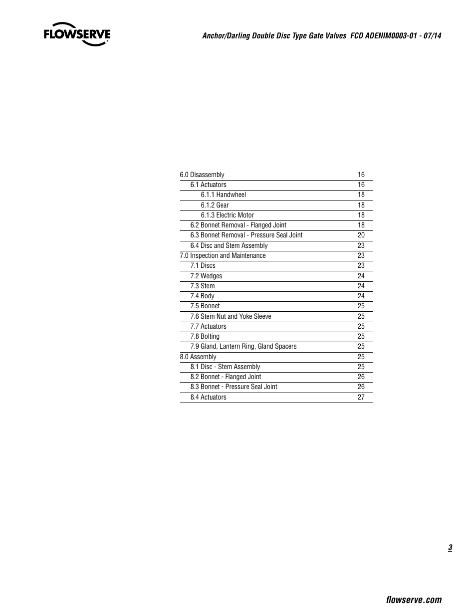 Flowserve Double-Disc Gate Valve Sizes 2.5 User Manual | Page 3 / 28