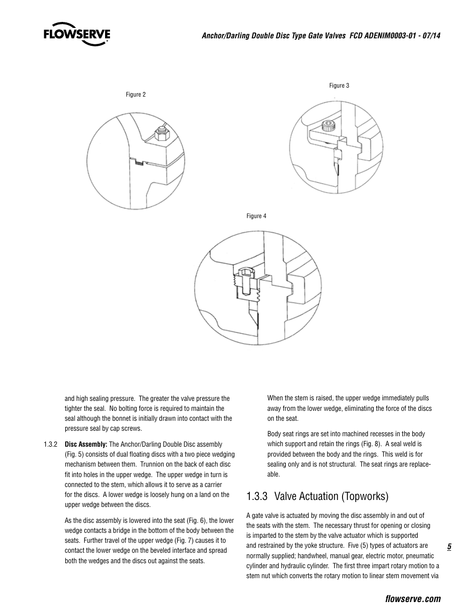 3 valve actuation (topworks) | Flowserve Double-Disc Gate Valve Sizes 2.5 User Manual | Page 5 / 28