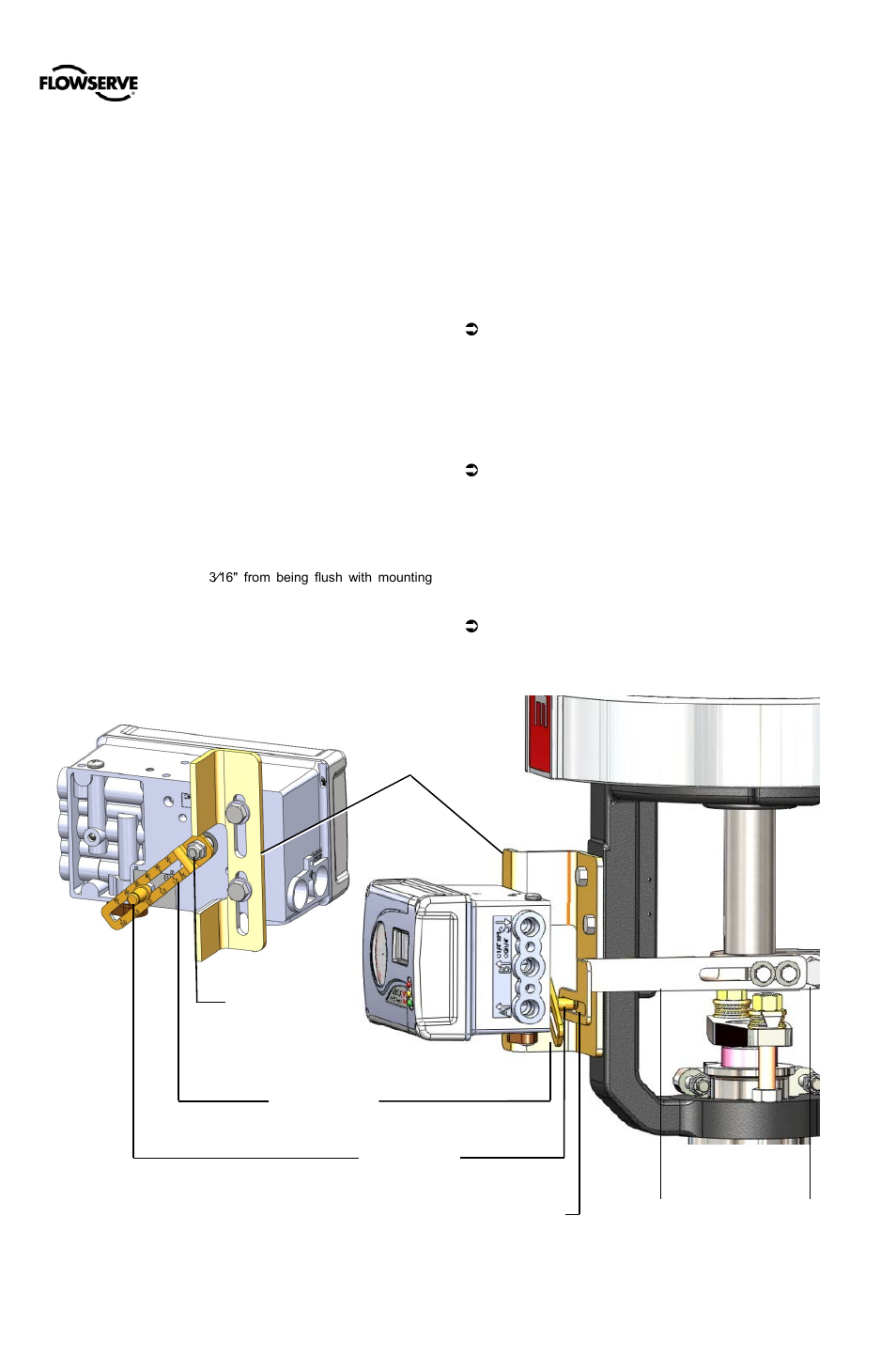 5 mounting and installation, 1 mounting to mark one linear valves, Mounting and installation | Ounting to, Inear, Alves | Flowserve 500+ Series Logix User Manual | Page 12 / 64