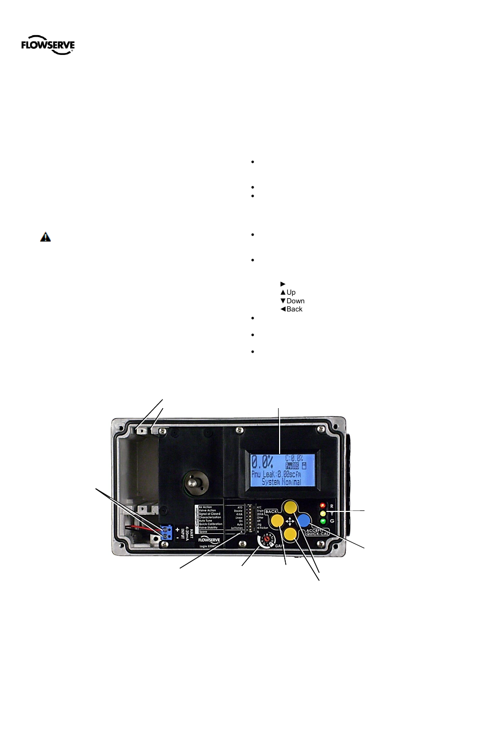 8 startup, 1 quick start instructions, 2 local user interface overview | 1 logix 505, 2 logix 510+ and 520md, Startup, Uick, Tart, Nstructions, Ocal | Flowserve 500+ Series Logix User Manual | Page 26 / 64