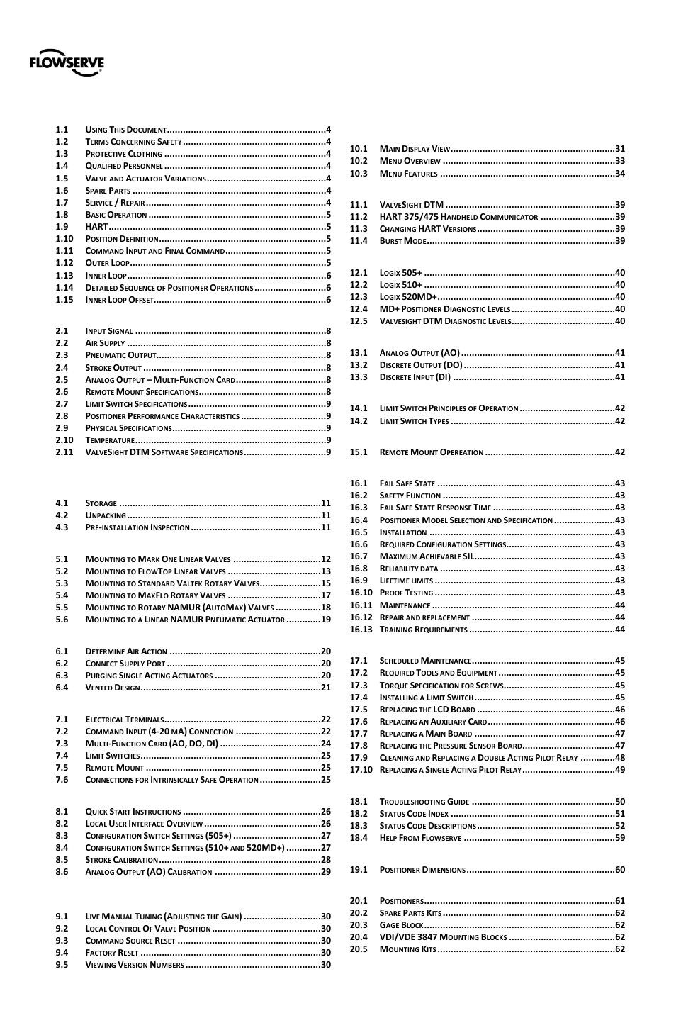Flowserve 500+ Series Logix User Manual | Page 3 / 64