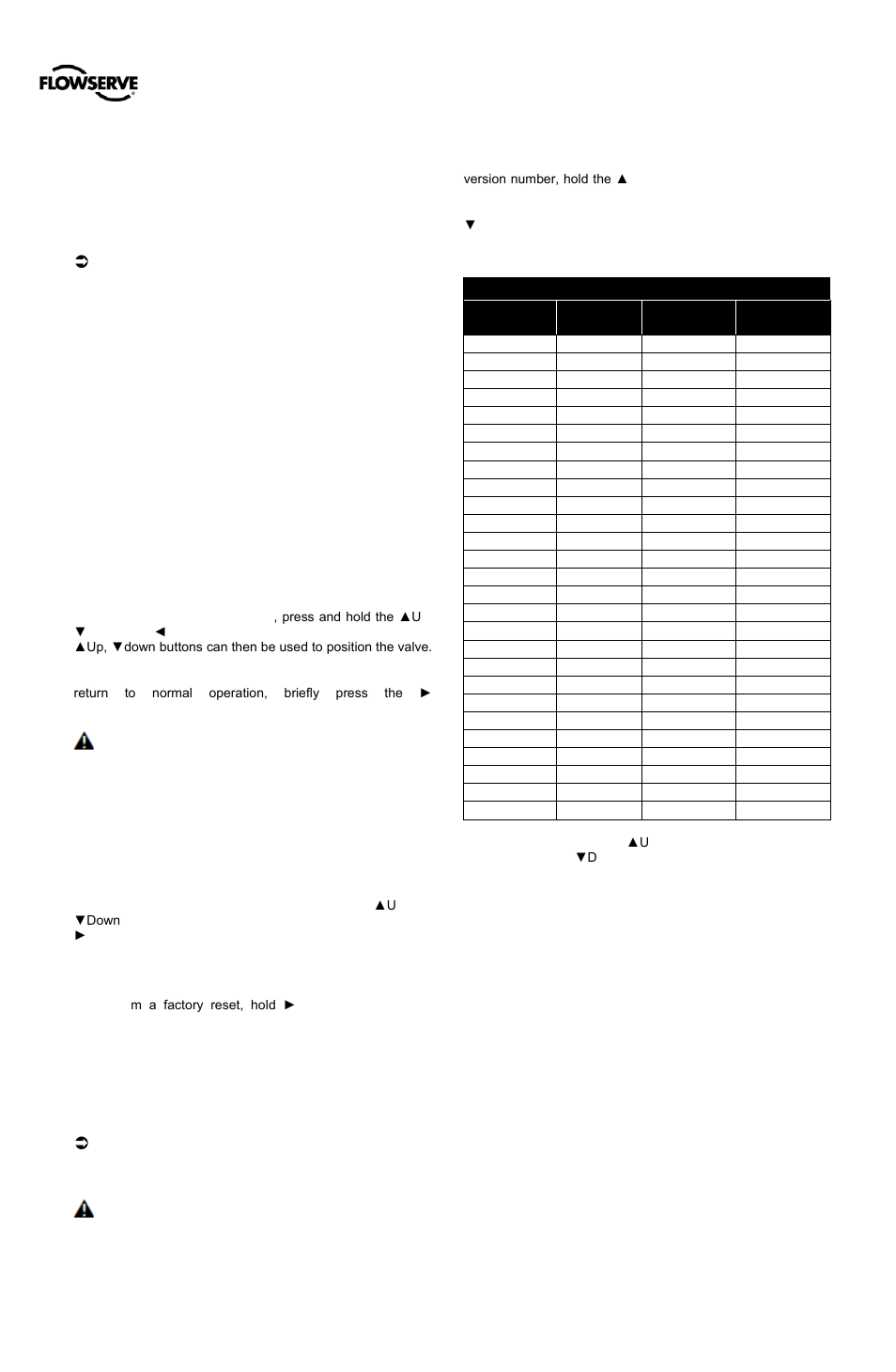 9 positioner functions (no display required), 1 live manual tuning (adjusting the gain), 2 local control of valve position | 3 command source reset, 4 factory reset, 5 viewing version numbers, Positioner functions (no display required), Anual, Uning, Djusting the | Flowserve 500+ Series Logix User Manual | Page 30 / 64