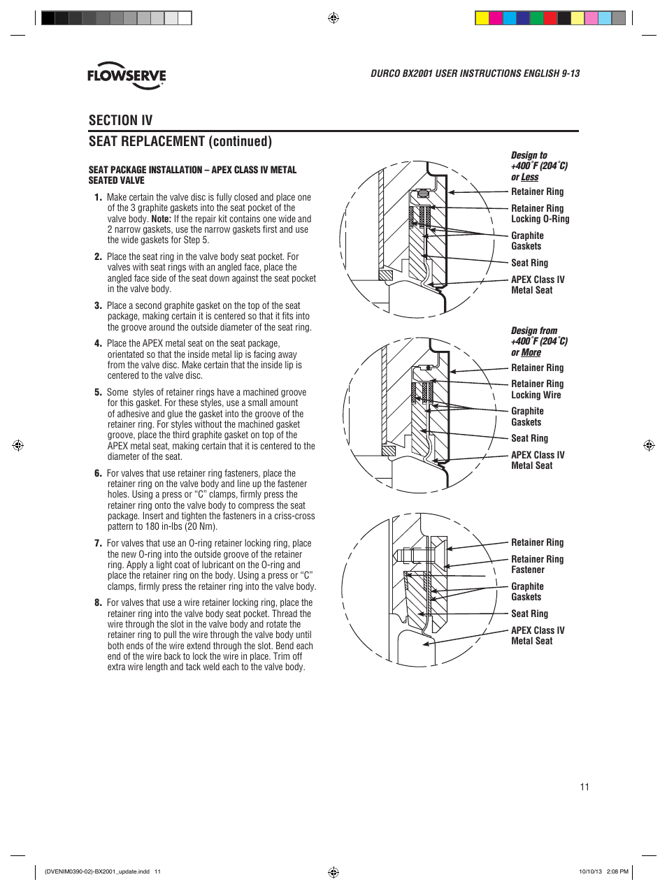 Flowserve BX2001
 Durco User Manual | Page 11 / 36