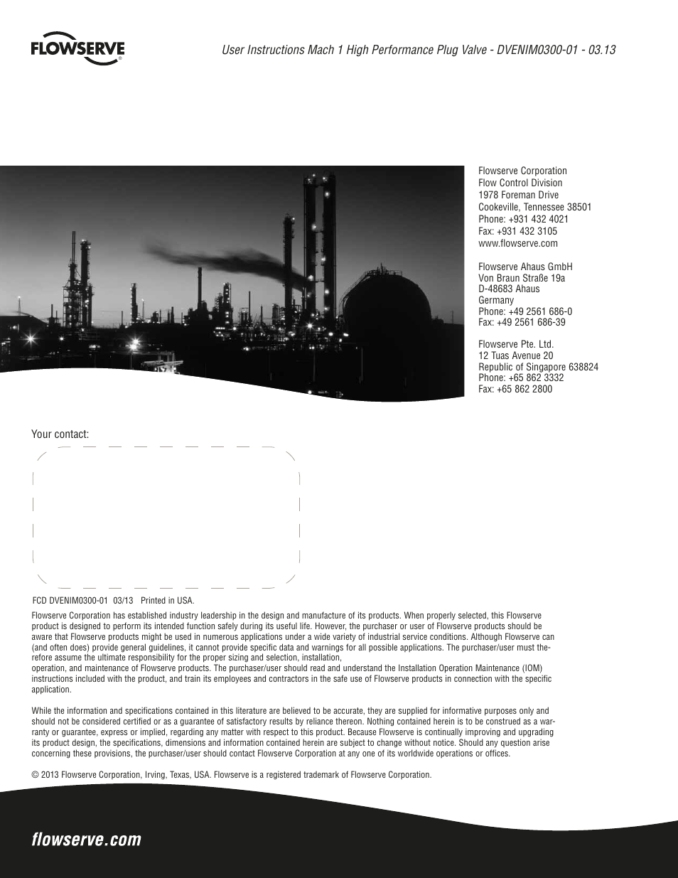 Flowserve Mach 1 User Manual | Page 12 / 12