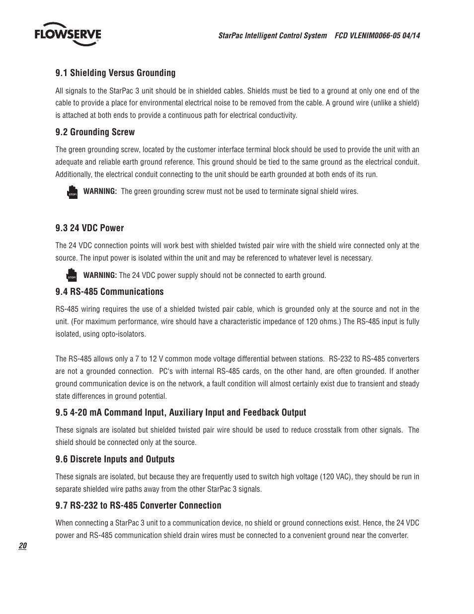 Flowserve StarPac 3 User Manual | Page 20 / 60