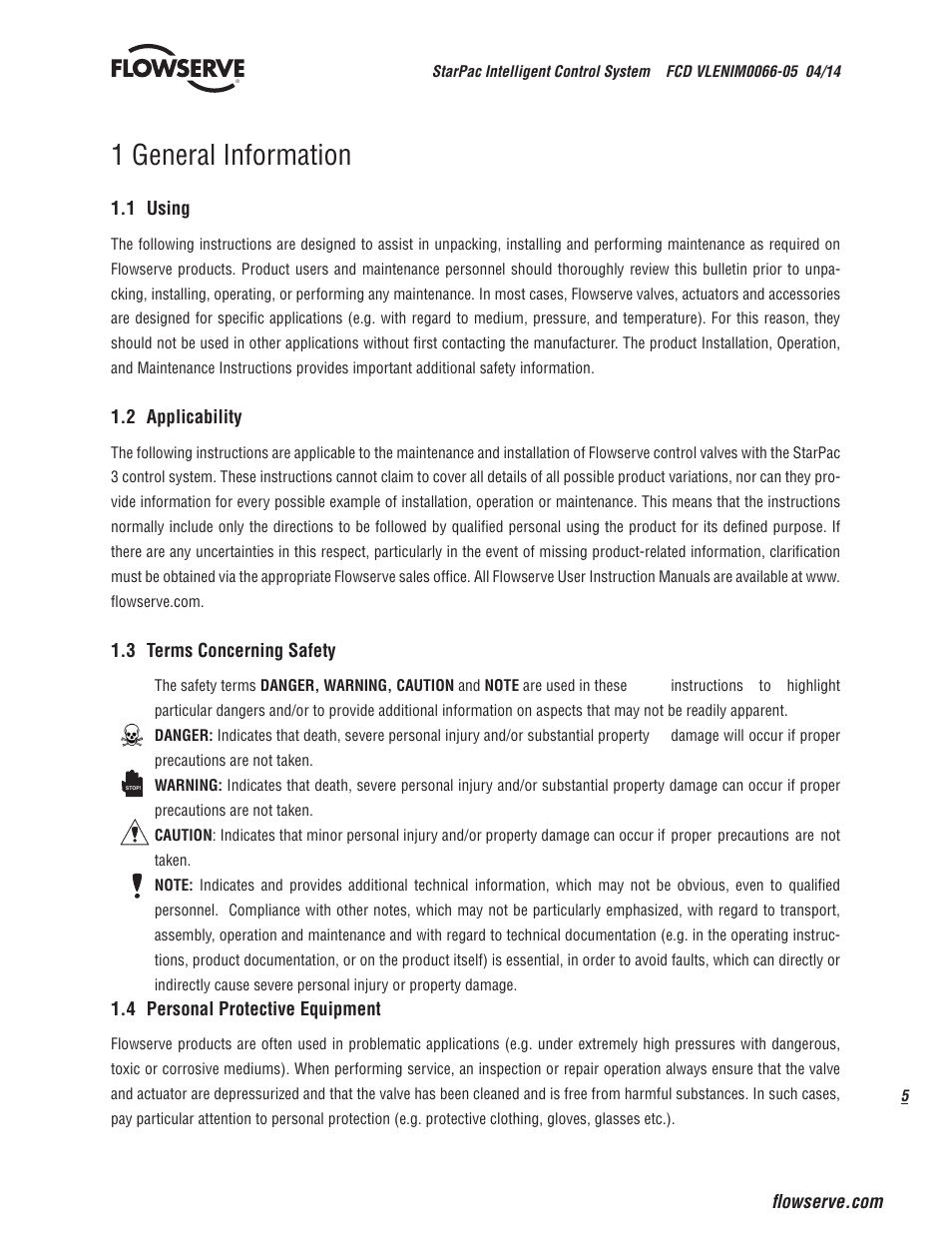 1 general information | Flowserve StarPac 3 User Manual | Page 5 / 60