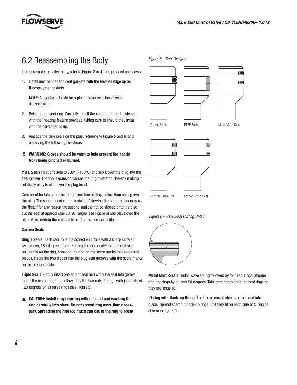 2 reassembling the body | Flowserve Valtek Mark 200 User Manual | Page 8 / 20