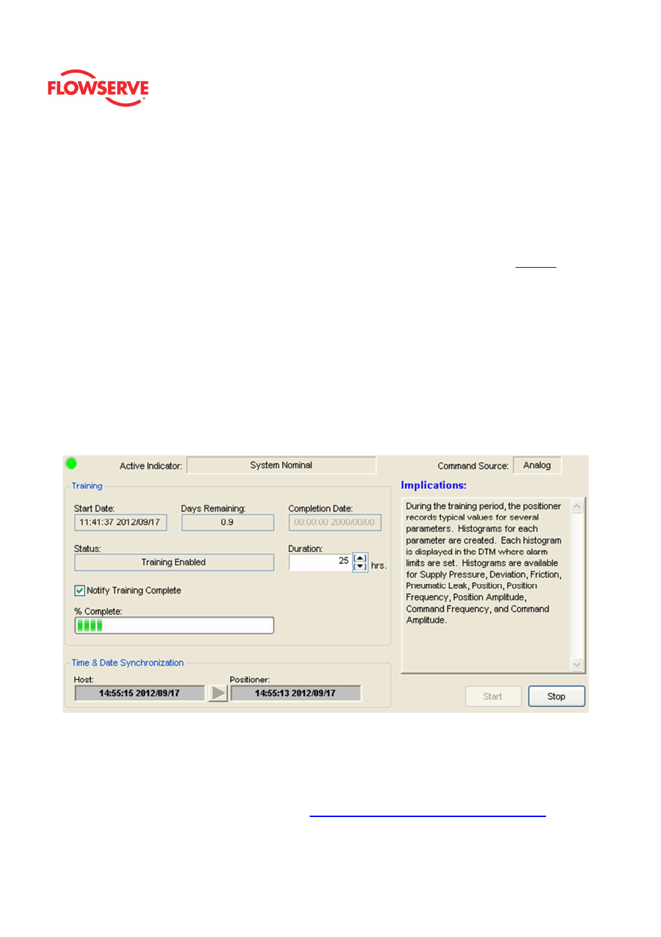 Training | Flowserve Logix MD+ ValveSight User Manual | Page 129 / 280