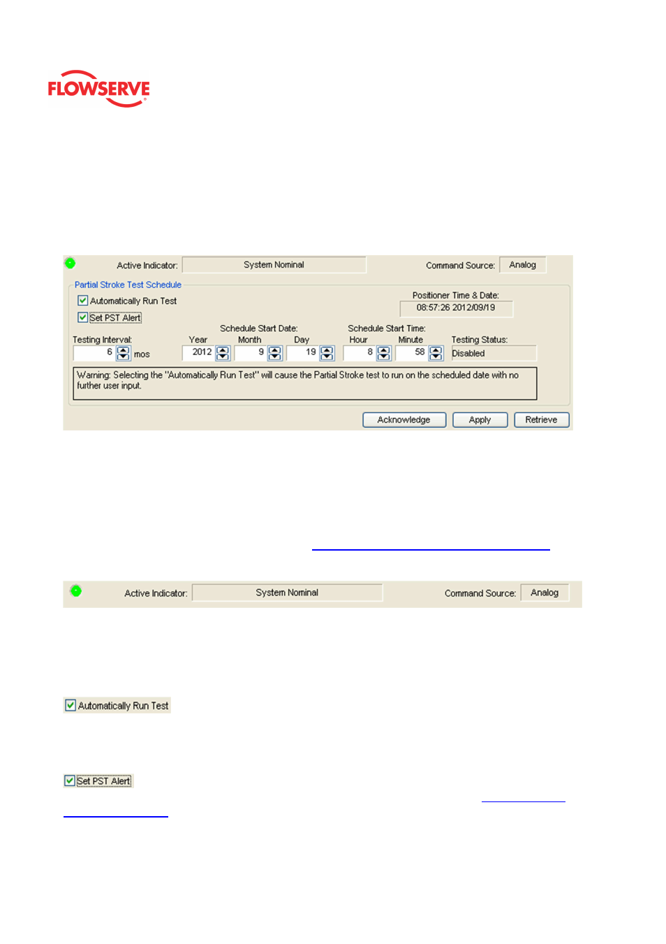 Partial stroke schedule | Flowserve Logix MD+ ValveSight User Manual | Page 194 / 280