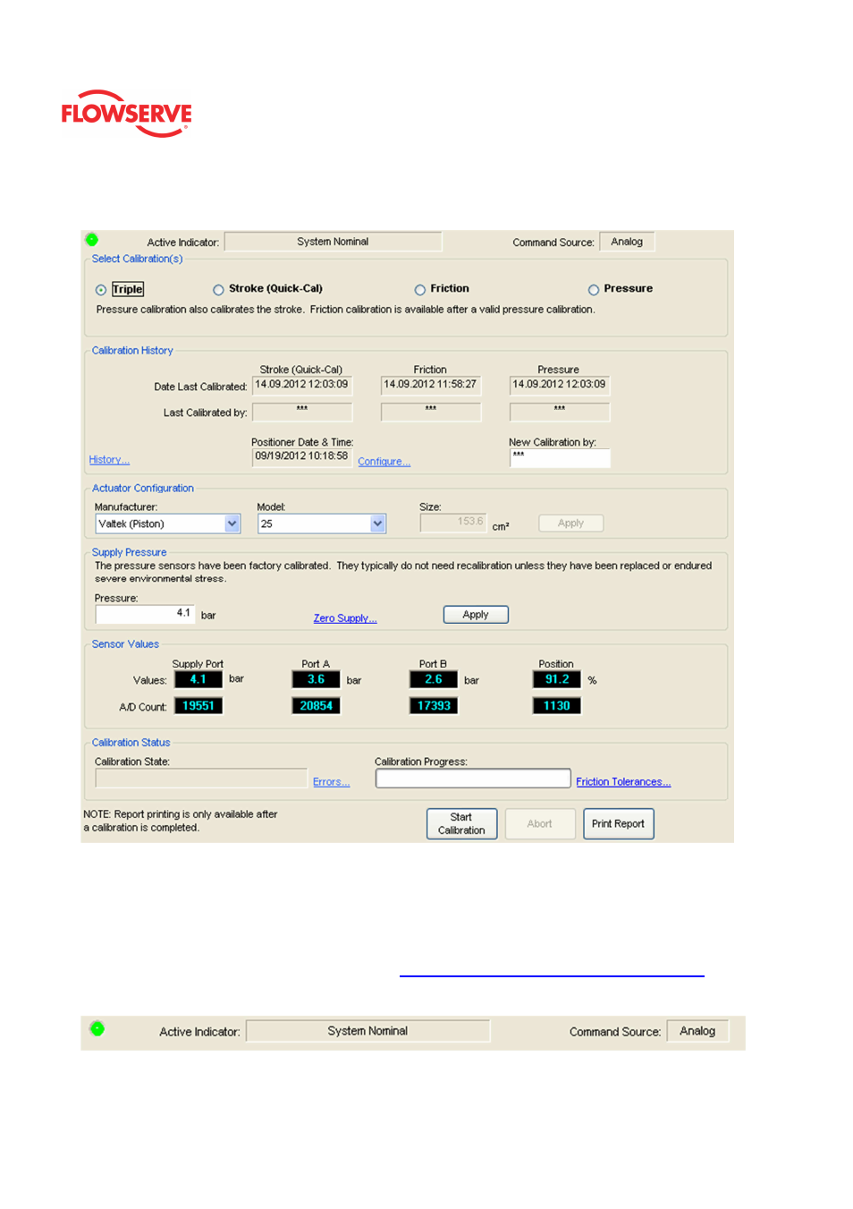 Sensor calibration | Flowserve Logix MD+ ValveSight User Manual | Page 197 / 280