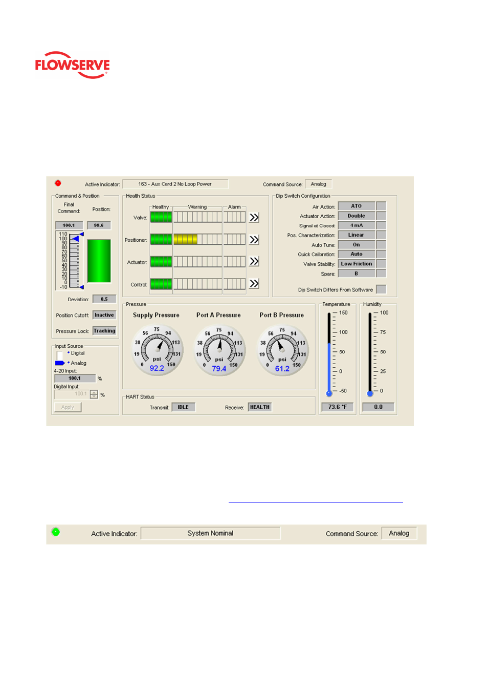 Advanced dashboard | Flowserve Logix MD+ ValveSight User Manual | Page 21 / 280