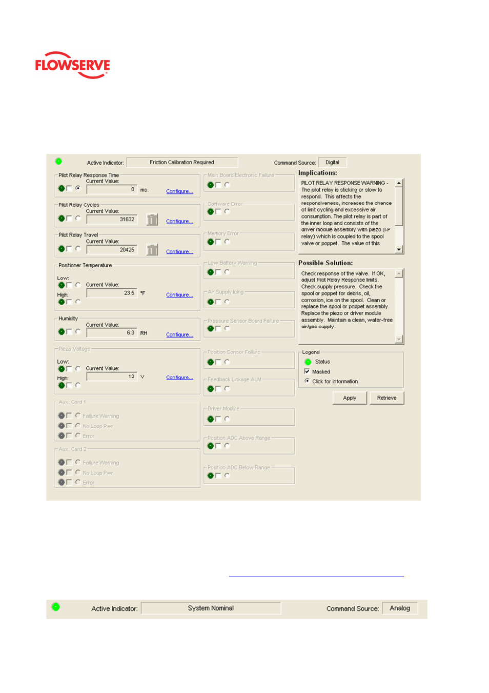 Positioner health | Flowserve Logix MD+ ValveSight User Manual | Page 77 / 280