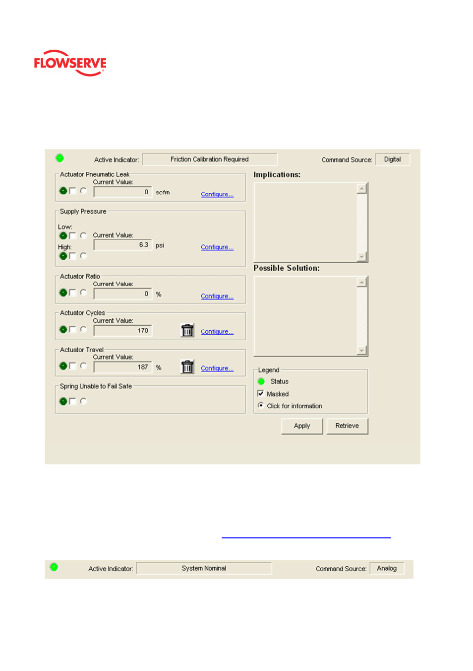 Actuator health | Flowserve Logix MD+ ValveSight User Manual | Page 91 / 280