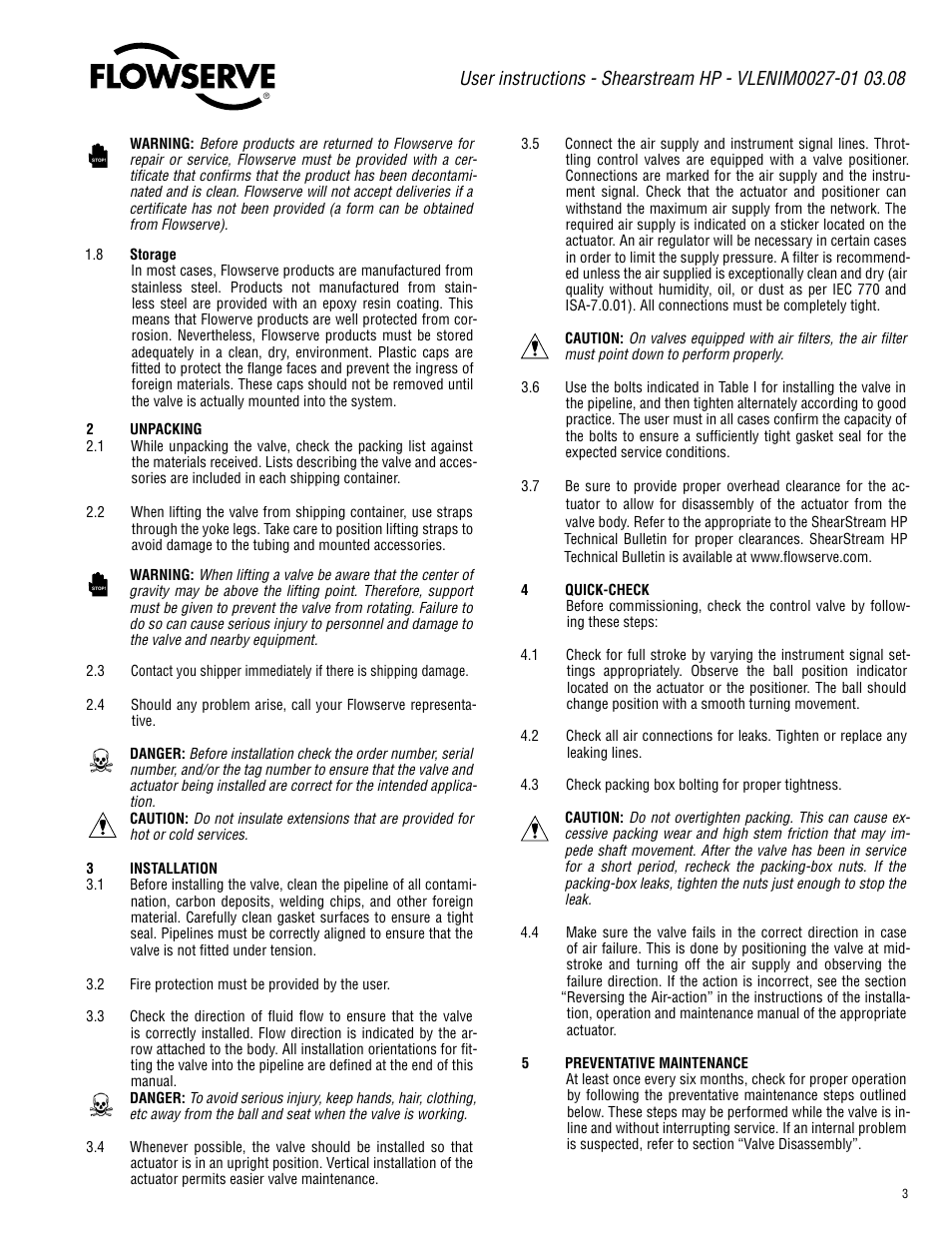 Flowserve Valtek ShearStream HP Control Valves User Manual | Page 3 / 12