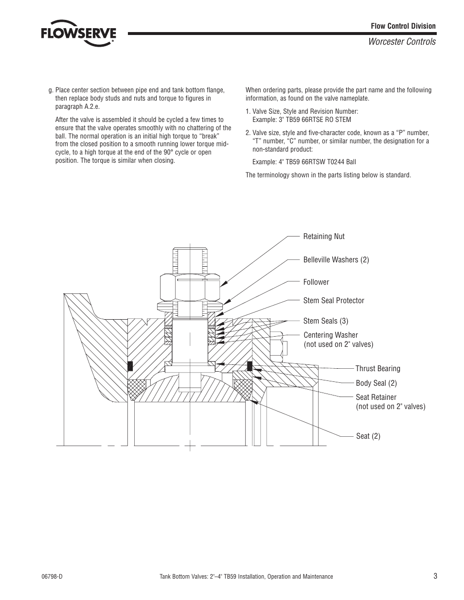 Worcester controls | Flowserve TB59 User Manual | Page 3 / 4