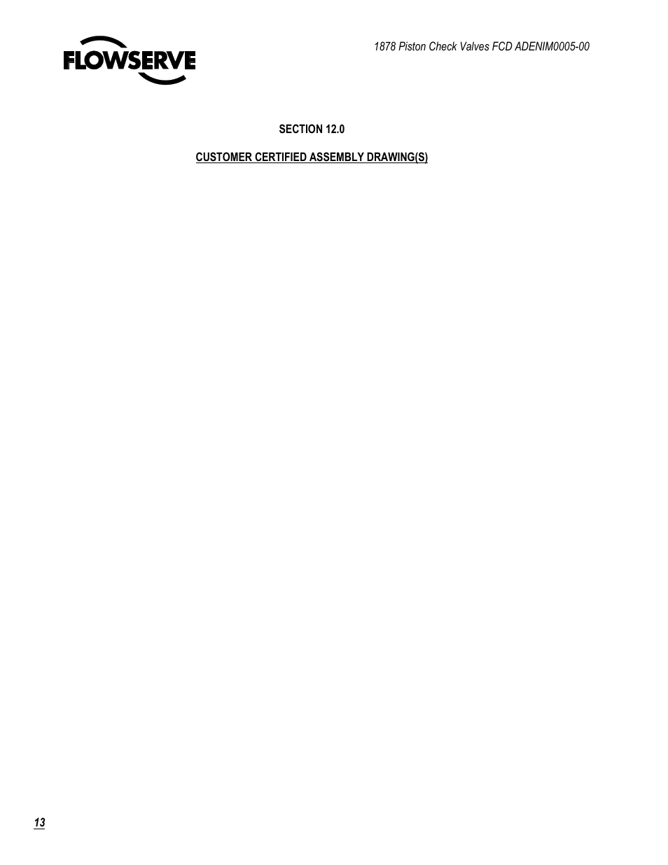 Flowserve 1878 Piston Check Valve User Manual | Page 13 / 17