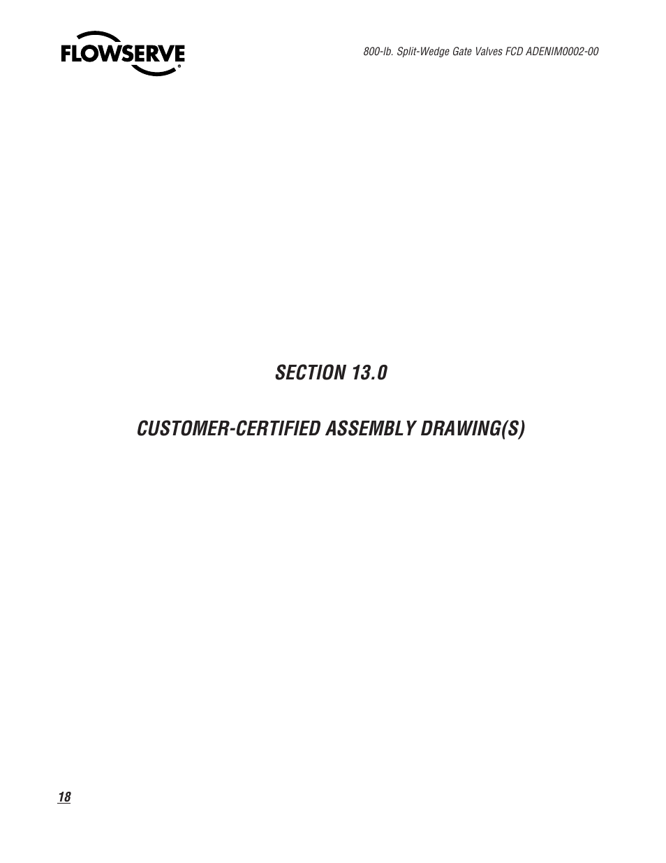 Flowserve 800 Split-Wedge Gate Valve User Manual | Page 18 / 20