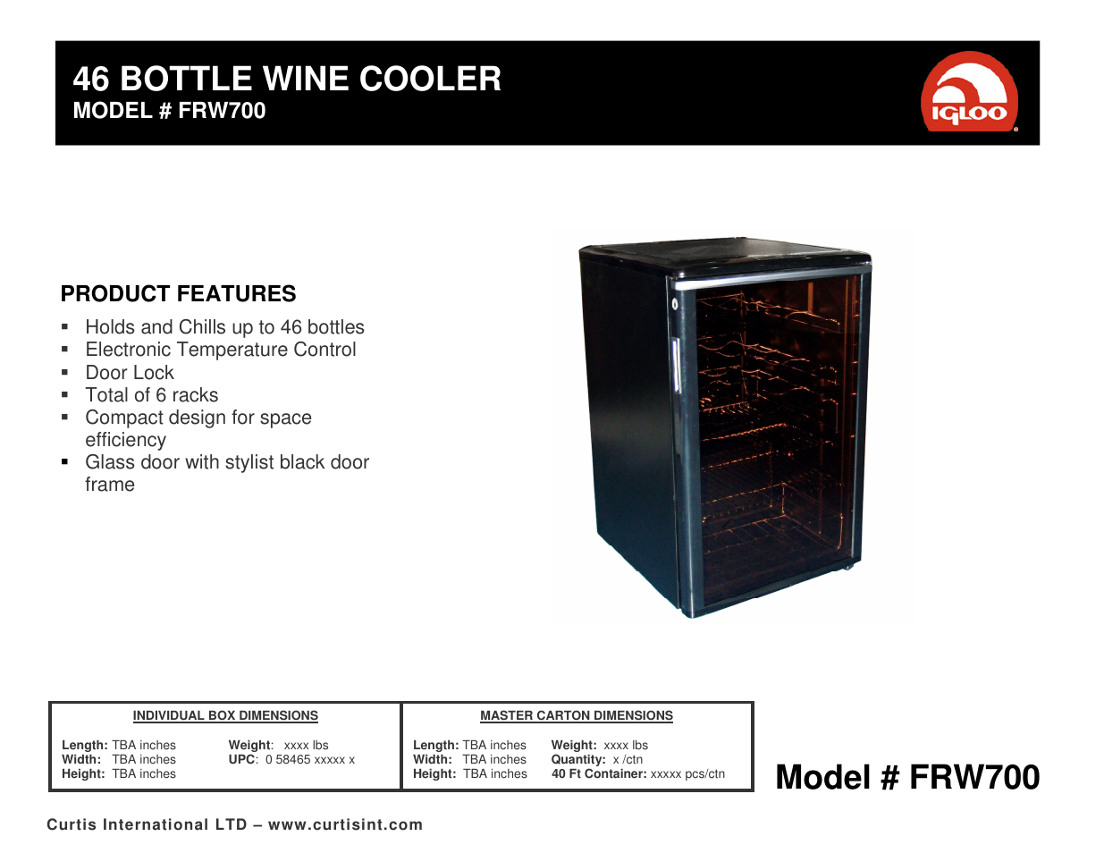 Curtis FRW700 User Manual | 1 page
