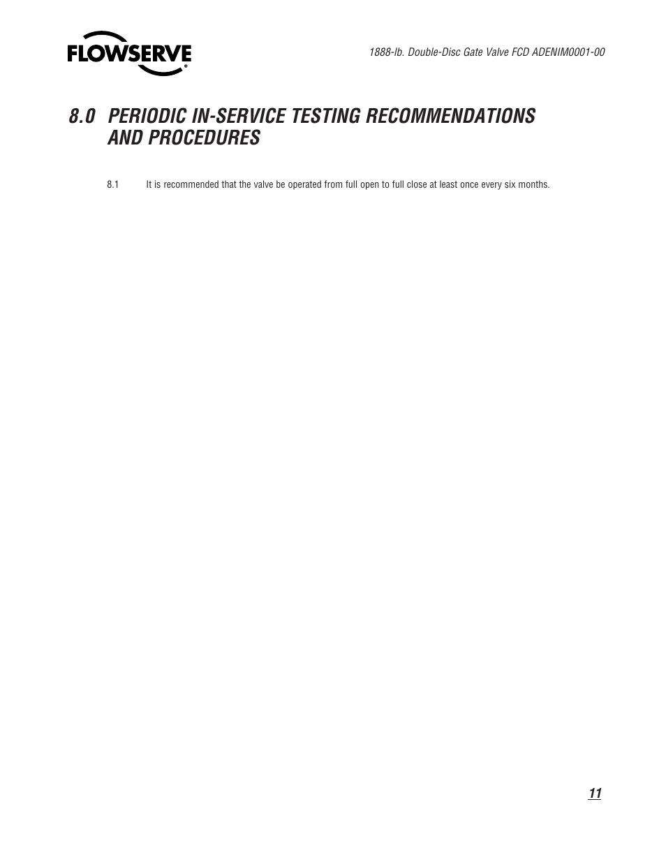 Flowserve 1888 Double-Disc Gate Valve User Manual | Page 11 / 24