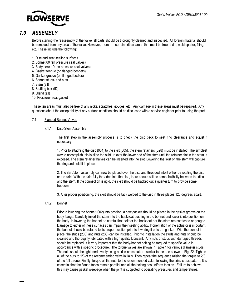 0 assembly | Flowserve Cast Globe Valves User Manual | Page 30 / 33