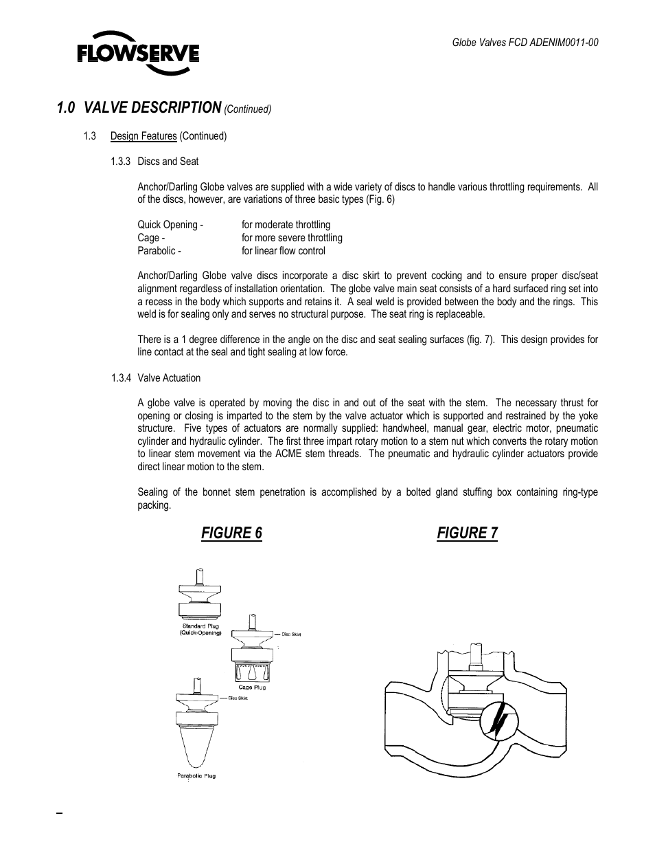 0 valve description, Figure 6 figure 7 | Flowserve Cast Globe Valves User Manual | Page 9 / 33