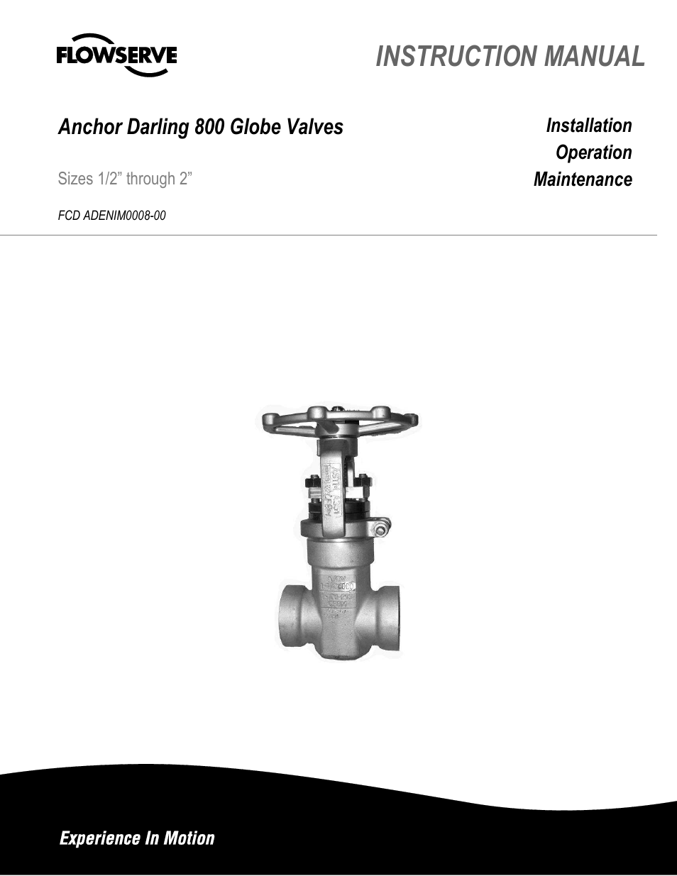 Flowserve 800 Globe Valve User Manual | 16 pages