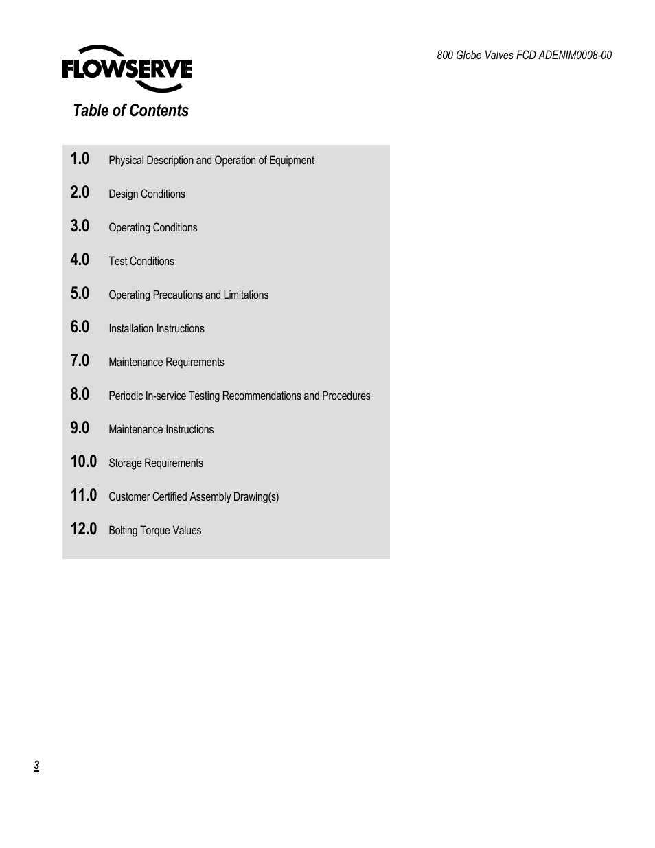 Flowserve 800 Globe Valve User Manual | Page 3 / 16