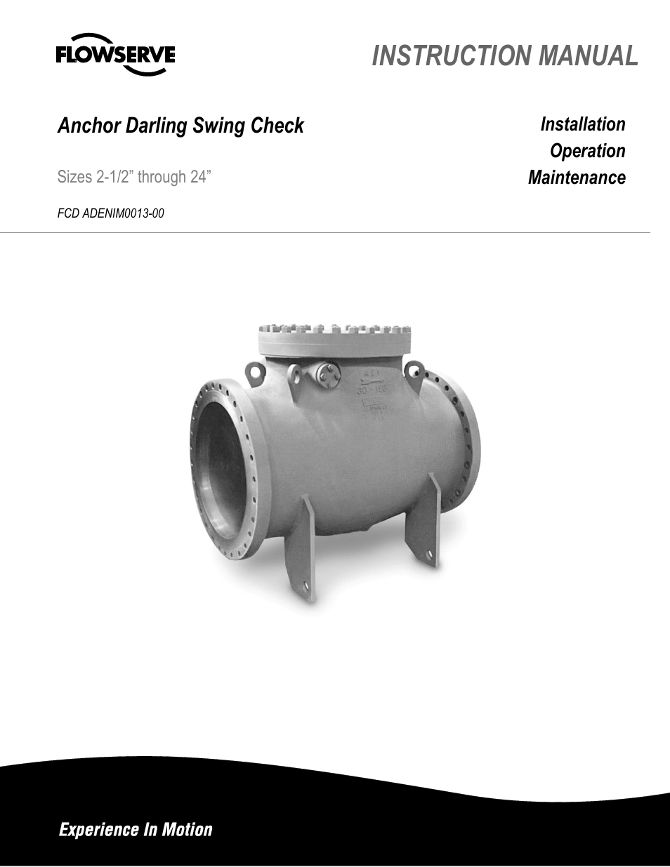 Flowserve Swing Check Valves 2.5-24 User Manual | 30 pages