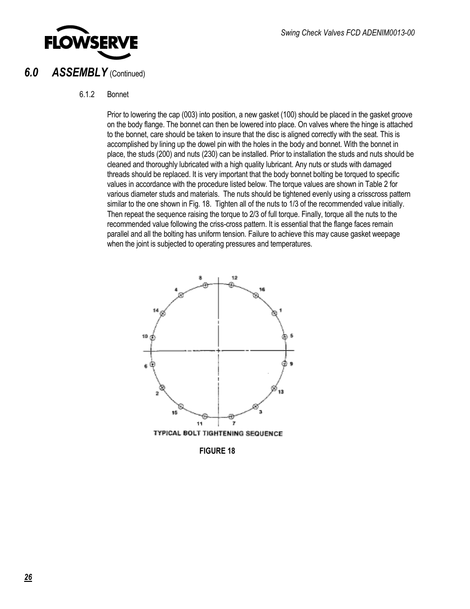 0 assembly | Flowserve Swing Check Valves 2.5-24 User Manual | Page 27 / 30