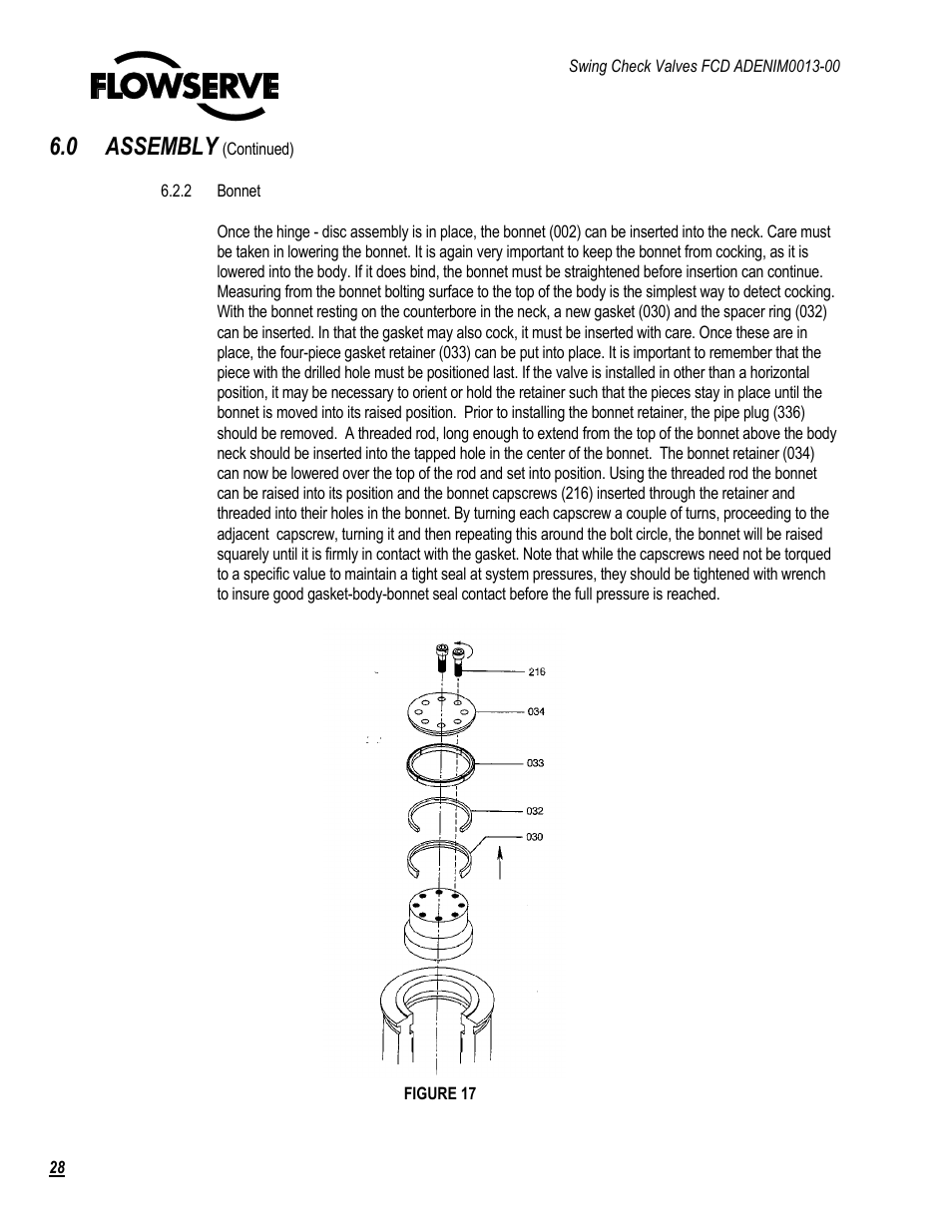 0 assembly | Flowserve Swing Check Valves 2.5-24 User Manual | Page 29 / 30