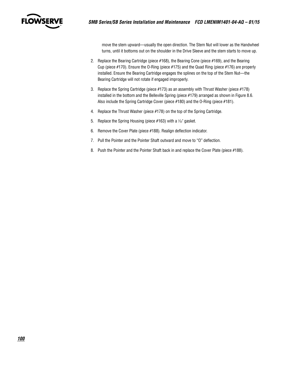 Flowserve SMB Series Electric Actuators User Manual | Page 100 / 106