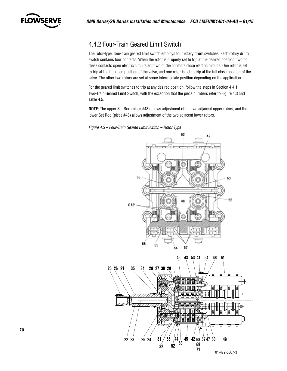 2 four-train geared limit switch | Flowserve SMB Series Electric Actuators User Manual | Page 18 / 106
