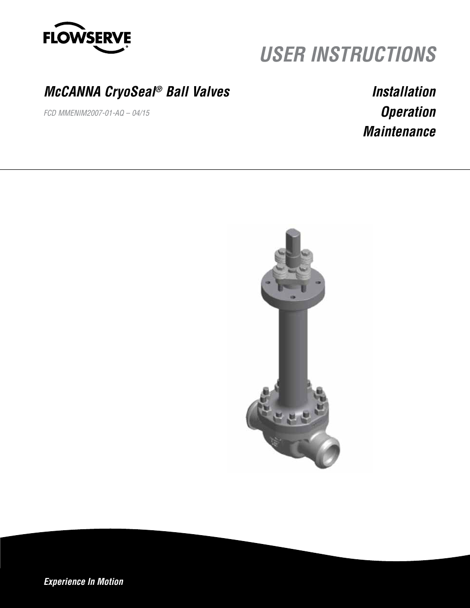 Flowserve McCANNA CryoSeal Ball Valves User Manual | 16 pages