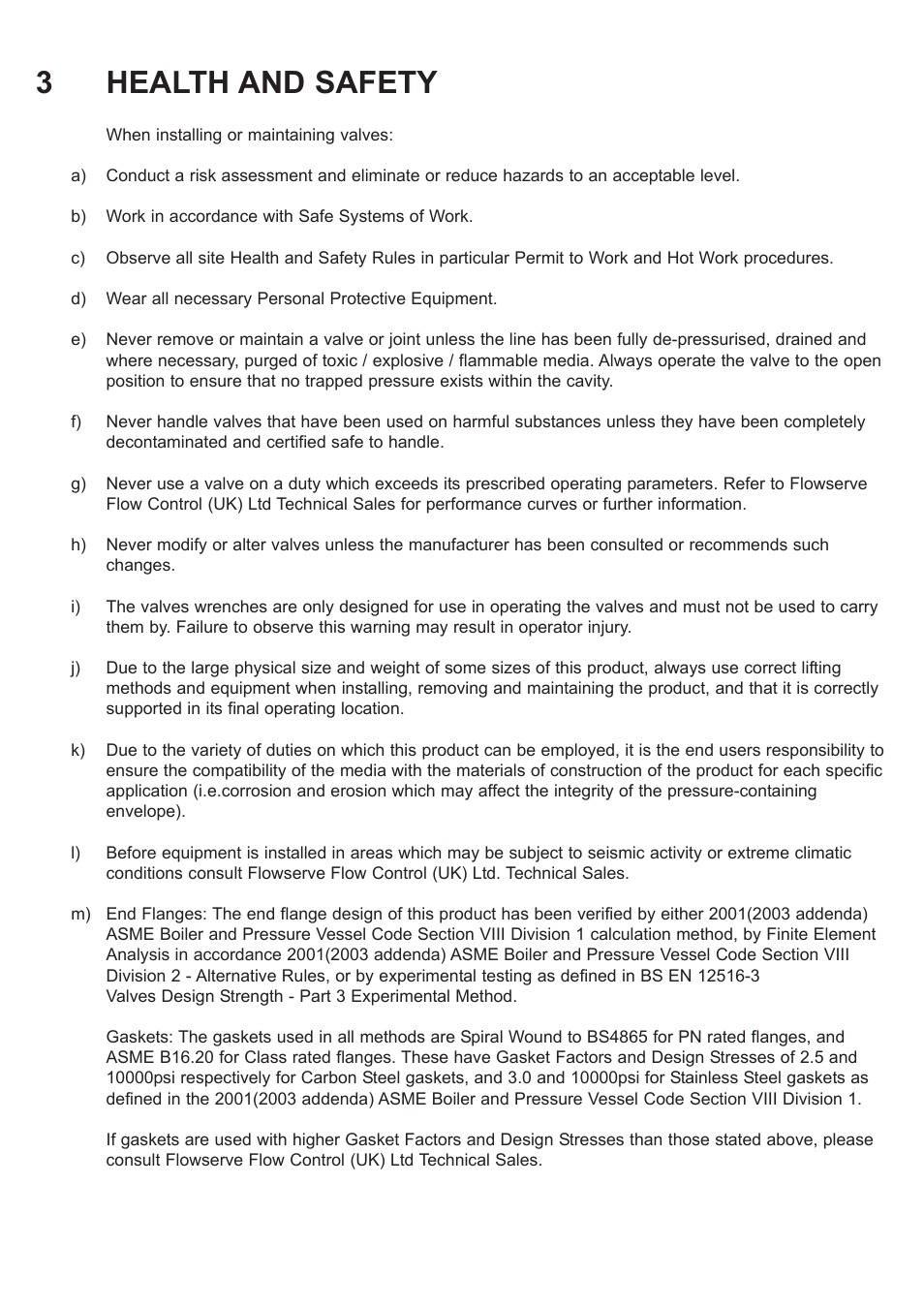 3health and safety | Flowserve F519 Flanged ANSI User Manual | Page 3 / 12