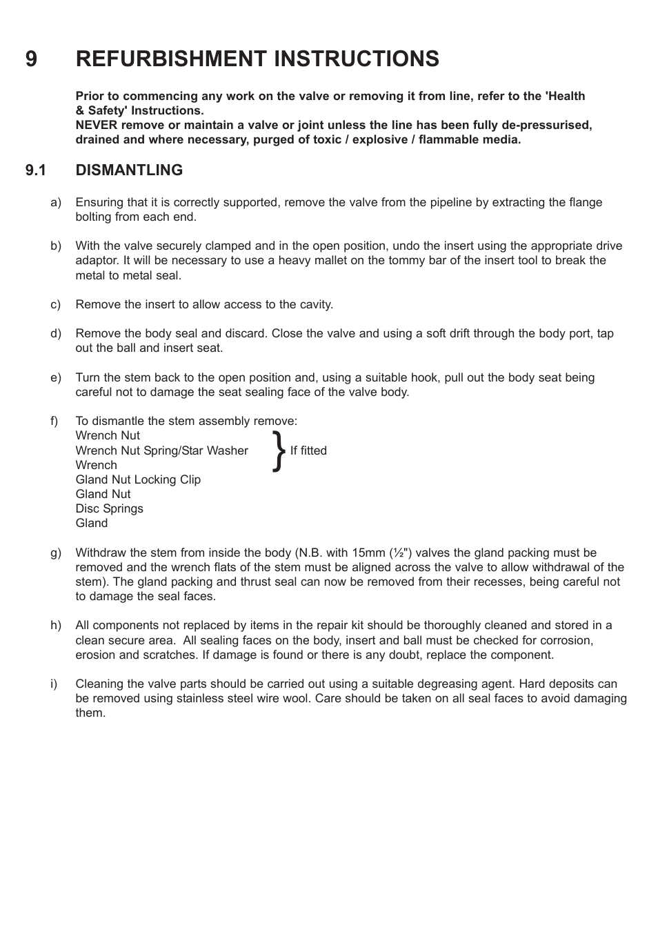 9refurbishment instructions | Flowserve F519 Flanged ANSI User Manual | Page 8 / 12