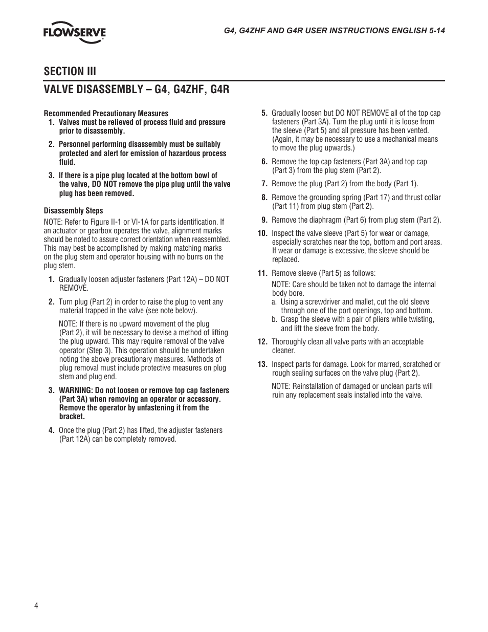 Flowserve G4 Sleeveline Plug Valves User Manual | Page 4 / 16