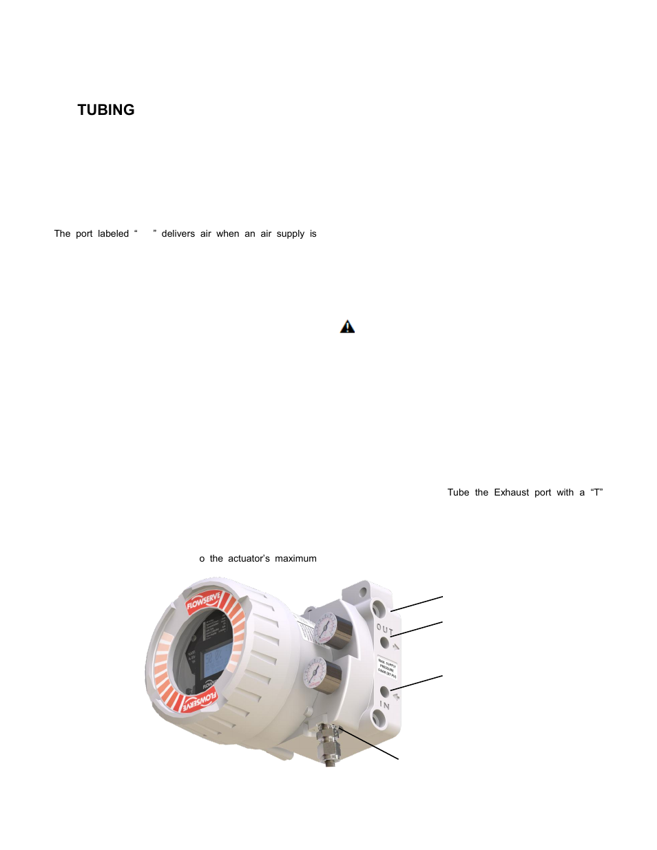 6 tubing, 1 determine air action, 2 connect supply port | 3 vented design, 4 purging, Tubing, Etermine, Ction, Onnect, Upply | Flowserve 420 IOM User Manual | Page 11 / 44