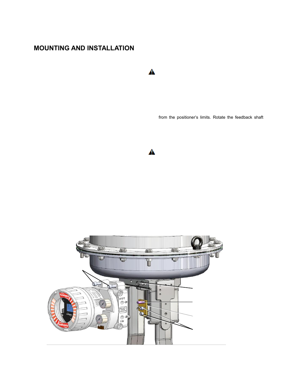 5 mounting and installation, 1 direct mounting to valtek gs and flowtop, Mounting and installation | Irect, Ounting to, Altek, 5mounting and installation | Flowserve 420 IOM User Manual | Page 9 / 44