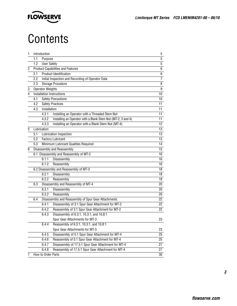 Flowserve MT Bevel Gearboxes IOM User Manual | Page 3 / 32