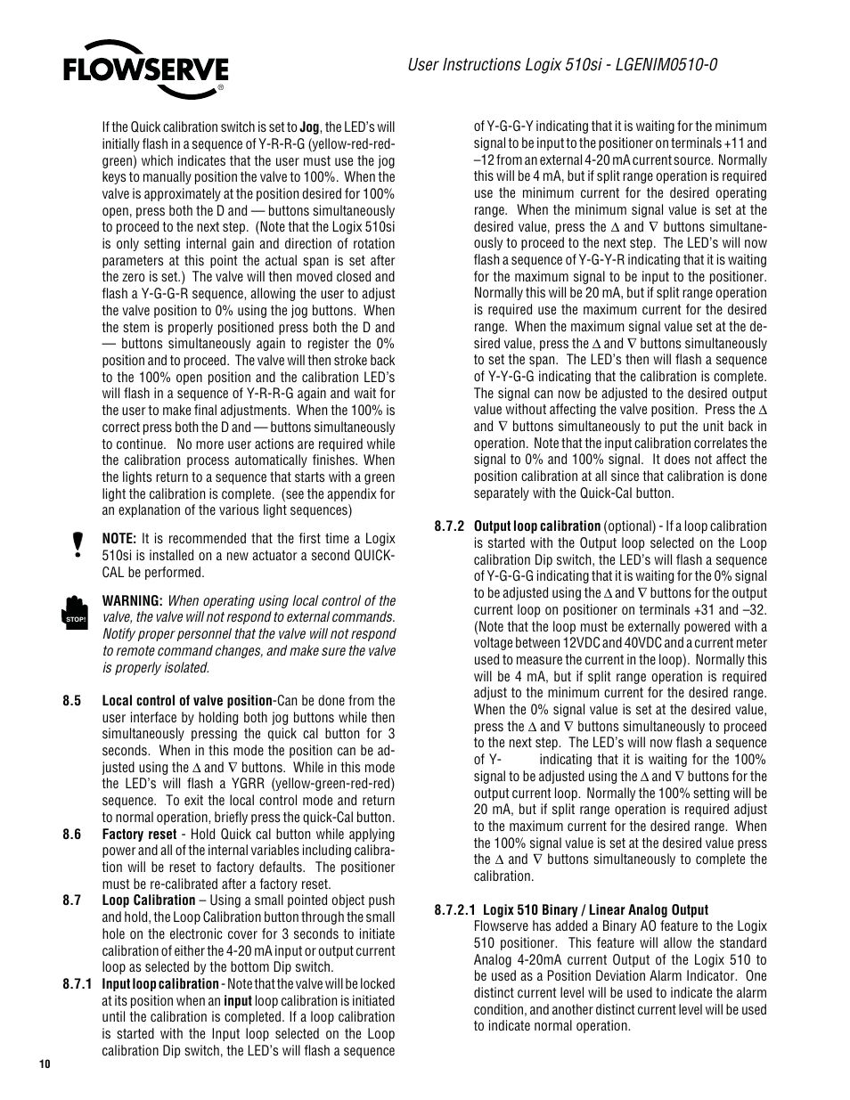 Flowserve 510si Series Digital Positioner User Manual | Page 10 / 20